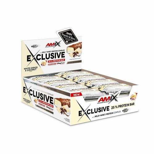 Amix Exclusive Protein Bar - 24x40g - White-Chocolate