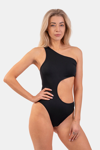 Nebbia Asymmetric monokini na jedno rameno 459 - black - M